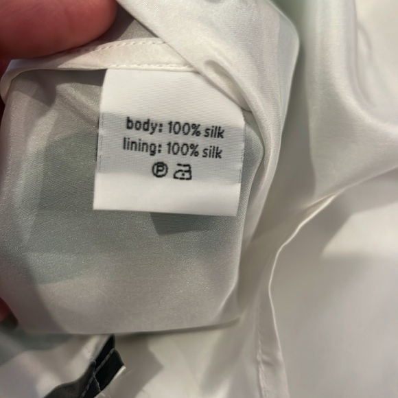 NWT Raoul 100% Silk - Green / Black / White Style: Shirt dress Size - 8 - Picture 7 of 11